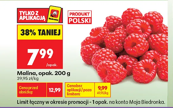 Maliny polskie promocja w Biedronka
