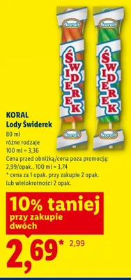 Lody Świderek Koral promocja w Lidl