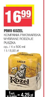 Piwo Kozel 4-pak promocja w SPAR
