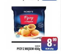 Pyzy z mięsem Nordis promocja w Tomi Markt