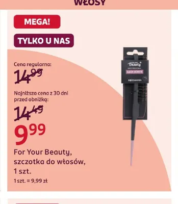 Szczotka do włosów For Your Beauty promocja w Rossmann