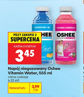 Napój niegazowany Oshee Vitamin Water Magnesium + B6 promocja w Biedronka