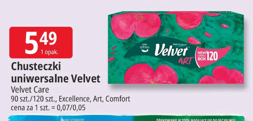 Chusteczki uniwersalne Velvet Comfort promocja w Leclerc