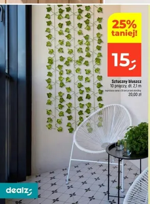 Sztuczny bluszcz 10 pnączy dł. 2,1 m promocja w Dealz