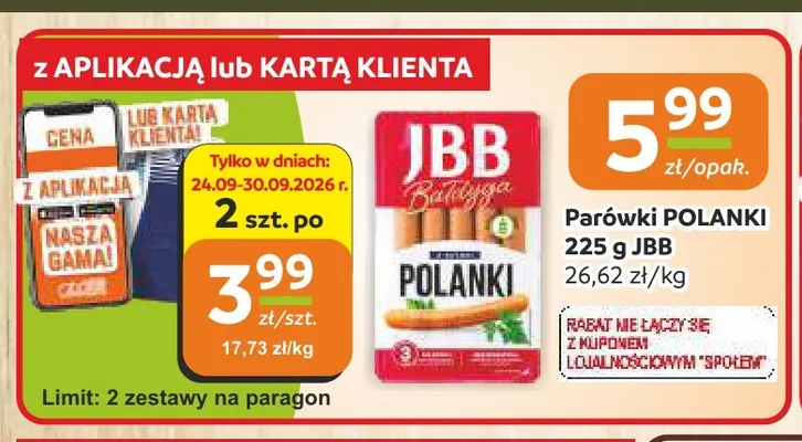 Parówki Polanki JBB promocja w Społem Częstochowa
