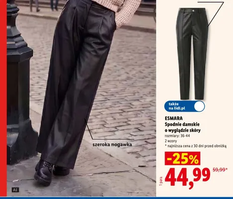 Spodnie damskie o wyglądzie skóry Esmara promocja w Lidl