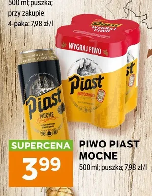 Piwo Piast Mocne promocja w Stokrotka