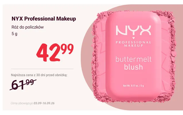 Róż do policzków NYX Professional Makeup promocja w Rossmann