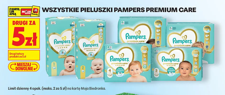 Pieluszki Pampers Premium Care promocja w Biedronka
