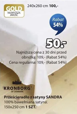 Prześcieradło z satyny SANDRA promocja w Jysk