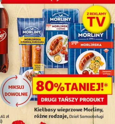 Kiełbasy wieprzowe, różne rodzaje promocja w Auchan