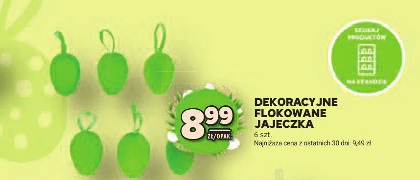 Dekoracyjne flokowane jajeczka 6 szt. promocja w Stokrotka