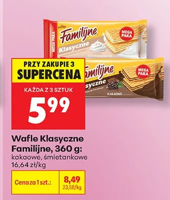 Wafle Klasyczne Familijne śmietankowe promocja w Biedronka