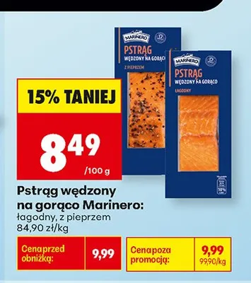 Pstrąg wędzony na gorąco Marinero z pieprzem promocja w Biedronka