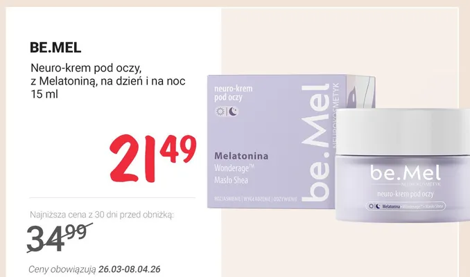 Neuro-krem pod oczy, z Melatoniną, na dzień i na noc promocja w Rossmann