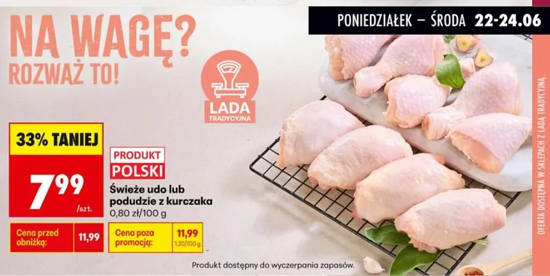 Świeże podudzie z kurczaka promocja w Biedronka