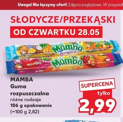 Guma rozpuszczalna Mamba promocja w Kaufland