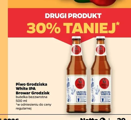 Piwo Grodziska White IPA butelka bezzwrotna promocja w Netto
