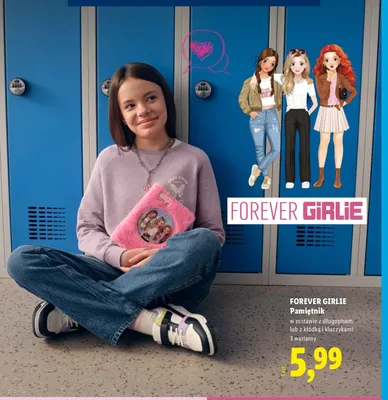 Pamiętnik z kłódką i kluczykami Forever Girlie promocja w Lidl