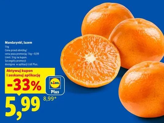 Mandarynki luzem promocja w Lidl