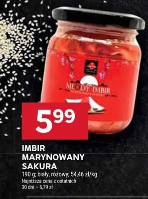 Imbir marynowany biały, różowy promocja w Stokrotka