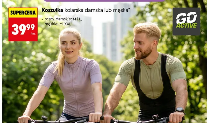 Koszulka kolarska damska GO ACTIVE promocja w Biedronka