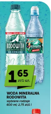 Woda mineralna niegazowana Rodowita New Gen promocja w Euro Sklep
