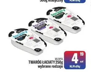 Twaróg puszysty Łaciaty z cebulą i szczypiorkiem Mlekpol promocja w Tomi Markt