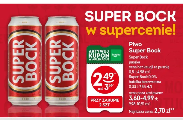 Piwo bezalkoholowe Super Bock promocja w Żabka