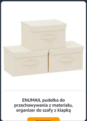 Pudełka do przechowywania z materiału organizer do szafy z klapką ENUMAIL promocja w Amazon