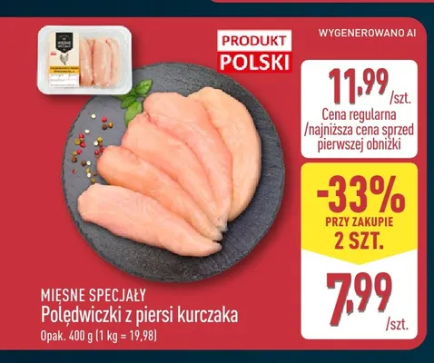 Polędwiczki z piersi kurczaka Mięsne Specjały promocja w Aldi