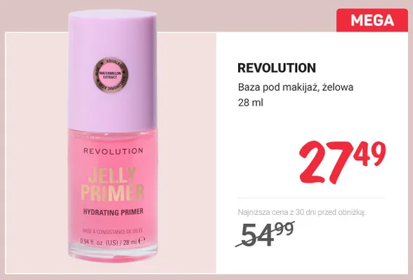 Baza pod makijaż żelowa REVOLUTION promocja w Rossmann