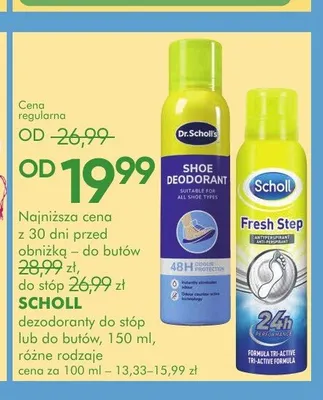Dezodorant do stóp Scholl Fresh Step promocja w Super-Pharm