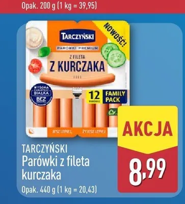 Parówki z fileta kurczaka Tarczyński promocja w Aldi