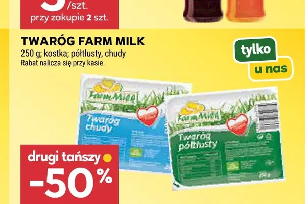 Twaróg Farm Milk półtłusty promocja w Stokrotka