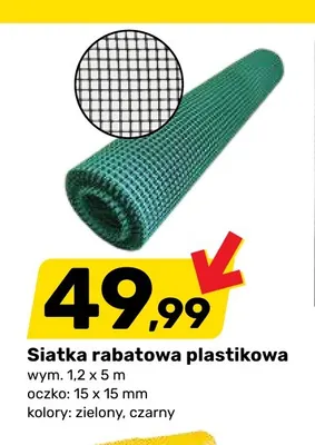 Siatka rabatowa plastikowa zielona 1,2x5 m oczko 15x15 mm promocja w Bricomarche