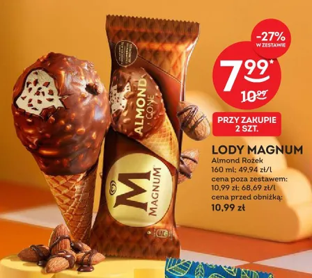 Lody Magnum Almond Rożek promocja w Żabka