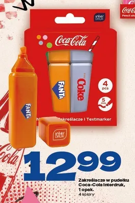 Zakreślacze w pudełku Coca-Cola Interdruk 4-pak promocja w Twój Market