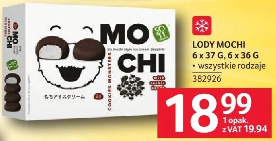 Lody MOCHI 6 x 37 g, 6 x 36 g promocja w Selgros