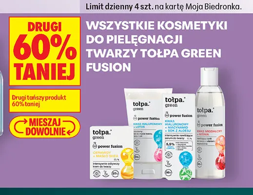 Kosmetyki do pielęgnacji twarzy Tołpa Green Fusion promocja w Biedronka