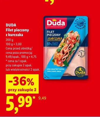 Filet pieczony z kurczaka Duda promocja w Lidl