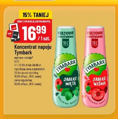 Koncentrat napoju Tymbark Jabłko Wiśnia promocja w POLOmarket