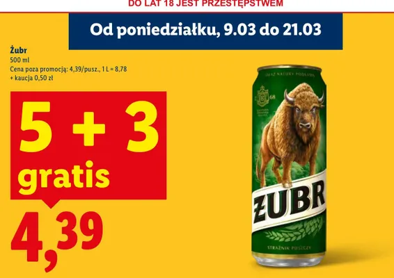 Piwo Żubr promocja w Lidl
