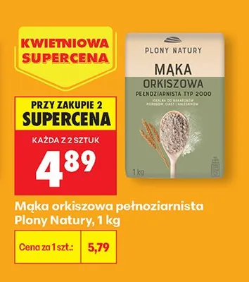 Mąka orkiszowa pełnoziarnista typ 2000 promocja w Biedronka