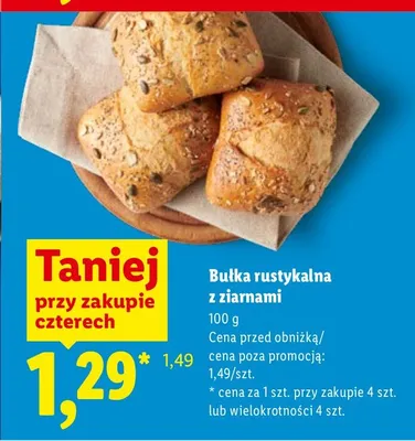 Bułka rustykalna z ziarnami promocja w Lidl