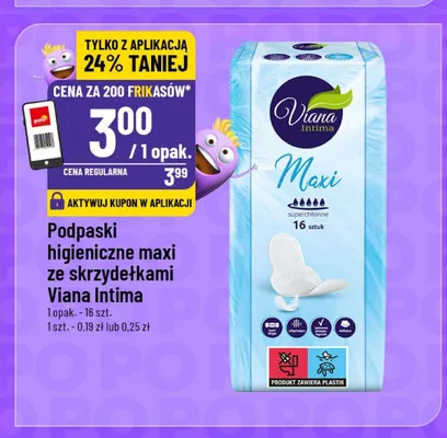 Podpaski higieniczne maxi ze skrzydełkami Viana Intima promocja w POLOmarket