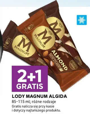 Lody Magnum Almond Algida promocja w Stokrotka