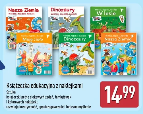 Książeczka edukacyjna z naklejkami promocja w Aldi