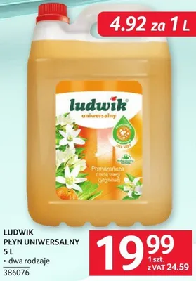 Płyn uniwersalny Ludwik 5 L dwa rodzaje promocja w Selgros