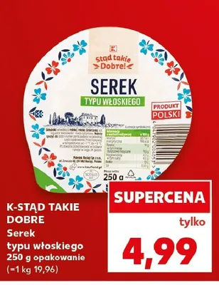 Serek typu włoskiego K-Stąd Takie Dobre promocja w Kaufland